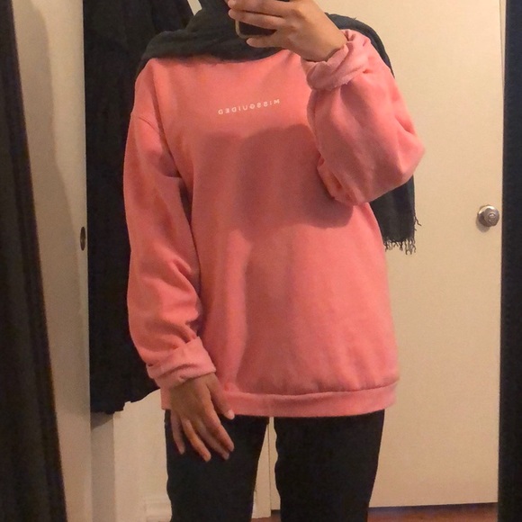 Coral Missguided Slogan Washed 